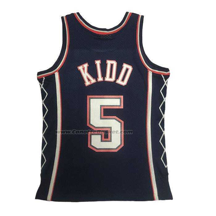 Maglia Brooklyn Nets Jason Kidd No 5 Mitchell & Ness 2006-07 Blu